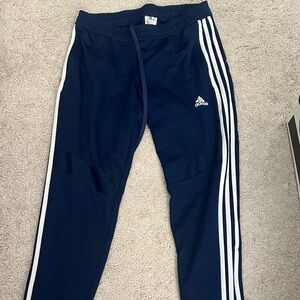 Adidas Blue Joggers with White Stripes